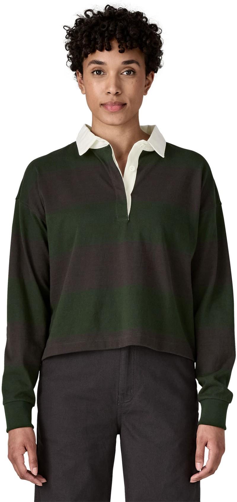 Rugby LS Shirt - Womens - wide stripe / old growth green 1