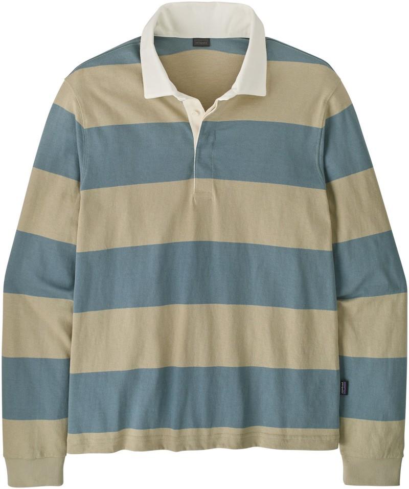 Rugby Shirt LS - Mens - wide stripe / blue sage 1