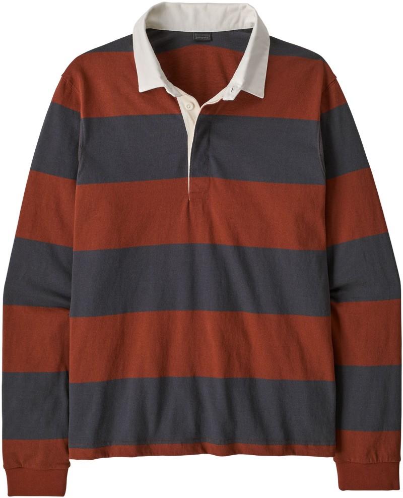 Rugby Shirt LS - Mens - wide stripe / rusty red 1