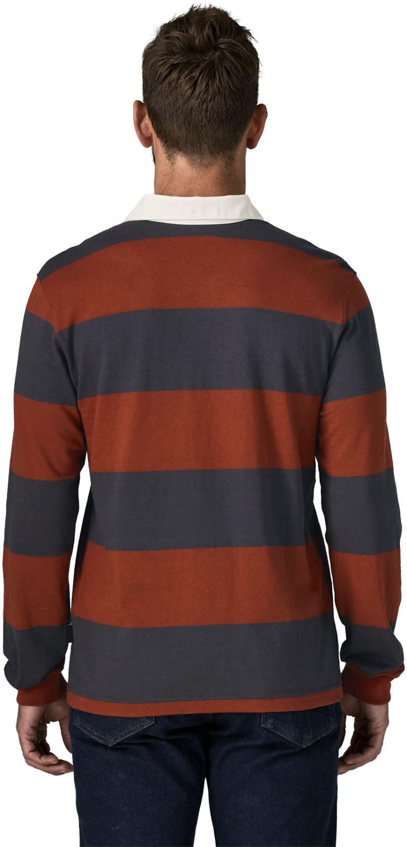 Rugby Shirt LS - Mens - wide stripe / rusty red 1