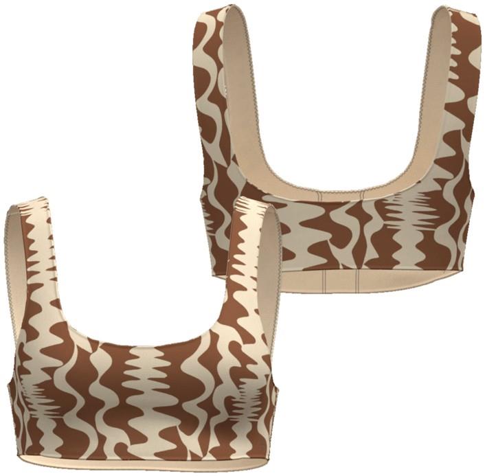Scoop Top - Womens - squiggles / earthworm brown 1