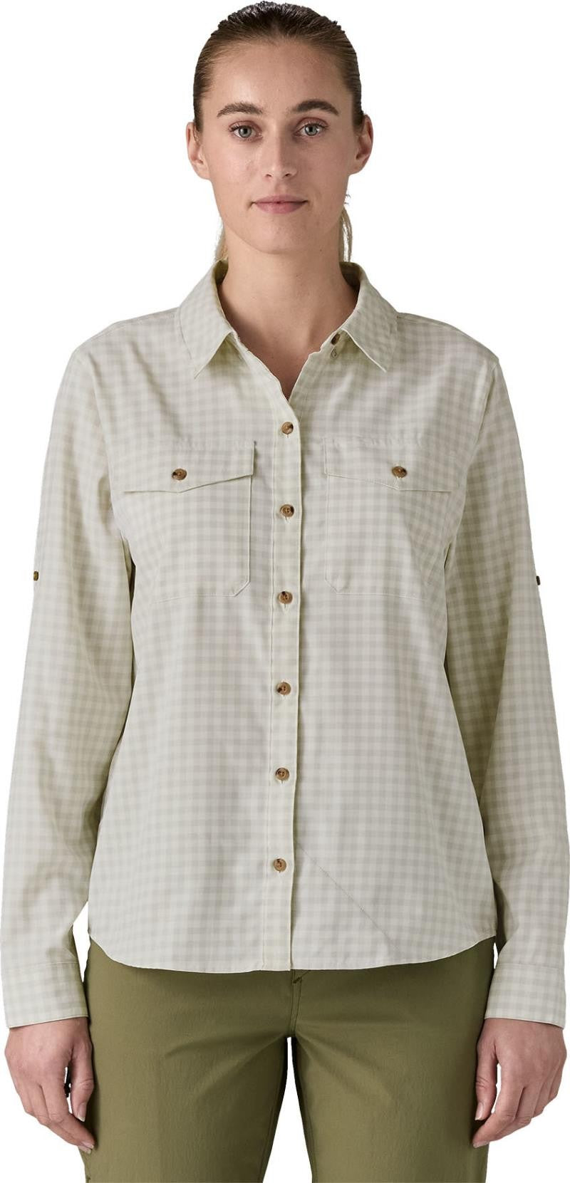 Self Guided Sun LS Shirt - Womens - north fork / crisp grey 1