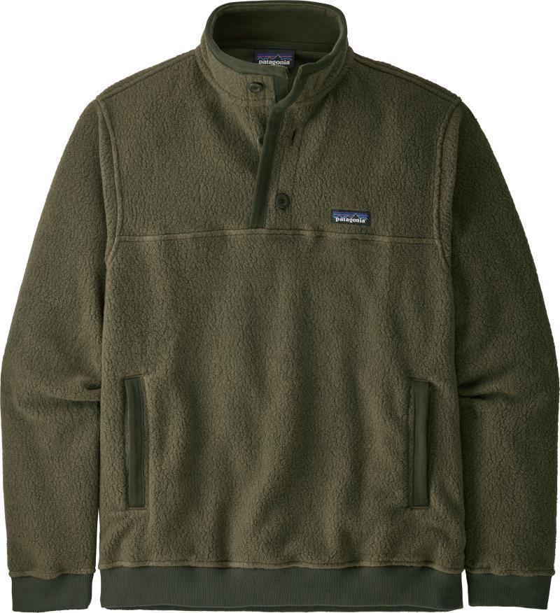 Shearling Button Pullover - Mens - basin green 1