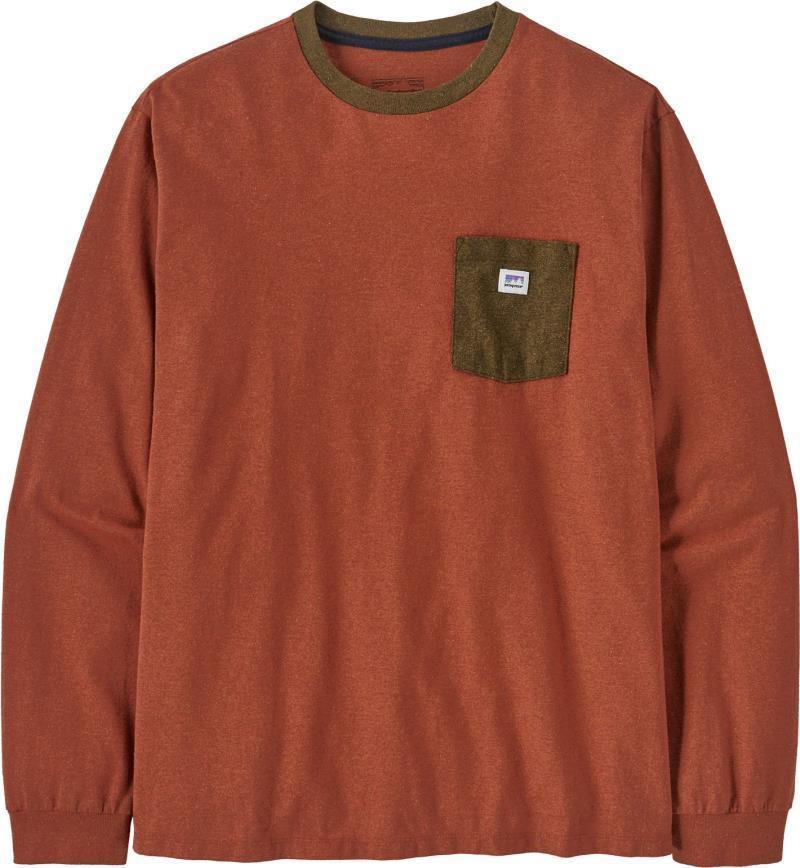 Shop Sticker Pocket Responsibili-Tee LS - Unisex - henna brown 1