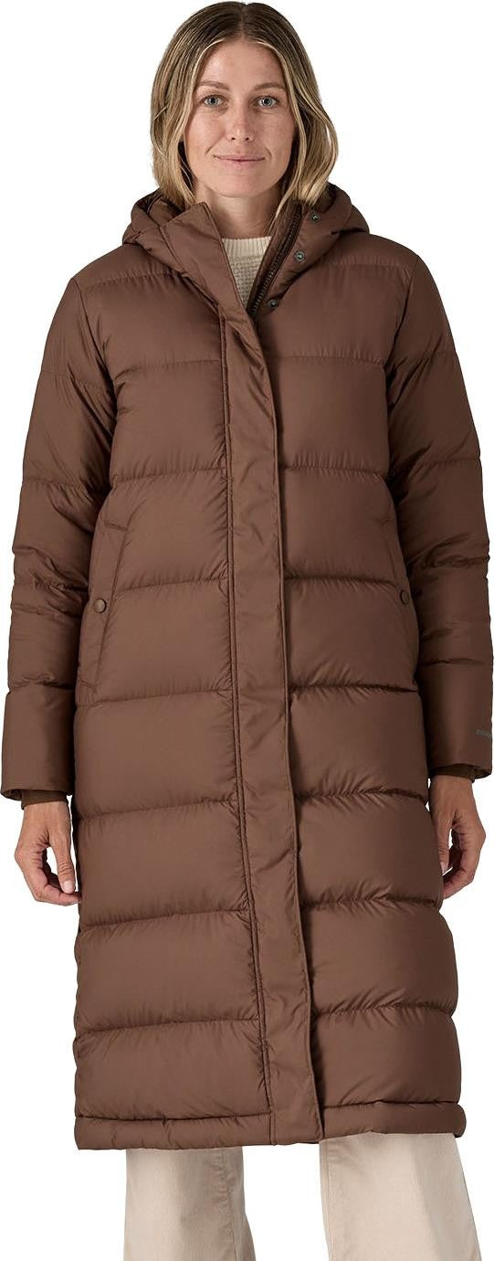 Silent Down Long Parka - Womens - molasses brown 1