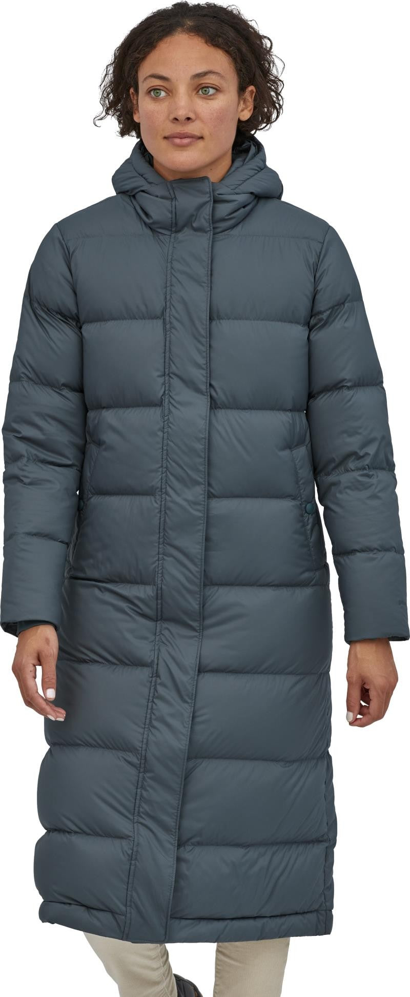 Silent Down Long Parka - Womens - plume grey 1