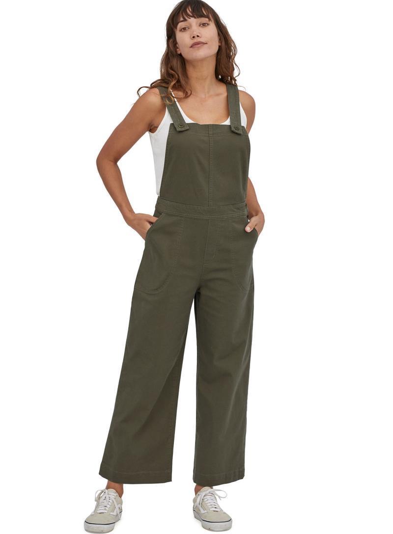 Stand Up Cropped Overalls - Womens - Basin Green 2