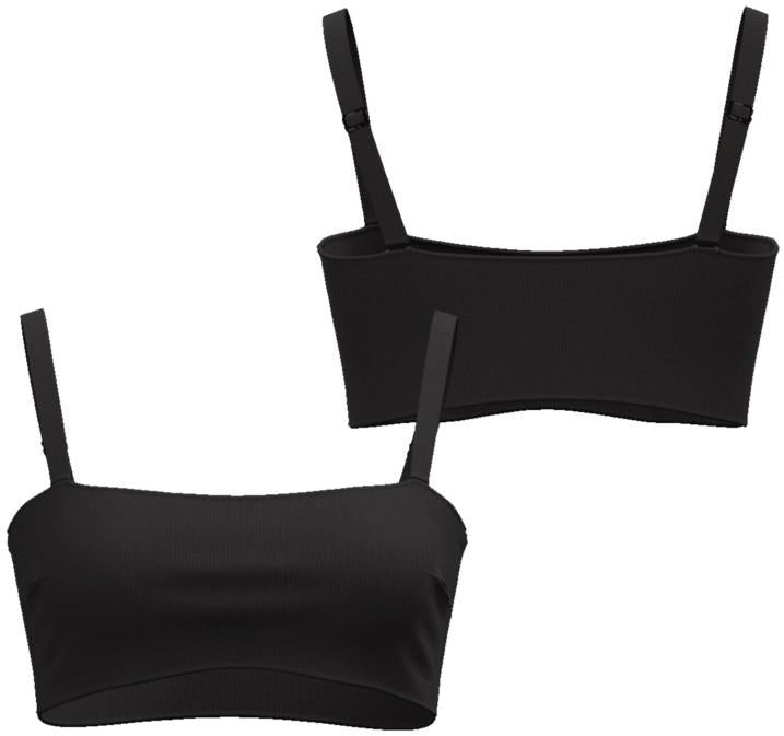 Straight Neck Top - Womens - ribbed horizons / black 1