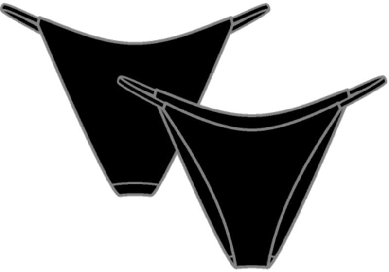 String Cheeky Bottoms - Womens - ribbed horizons / black 1