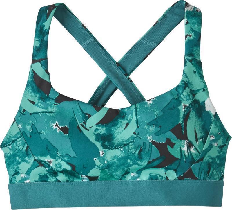 Switchback Sports Bra - Abstract Jungle / Tasmanian Teal 1