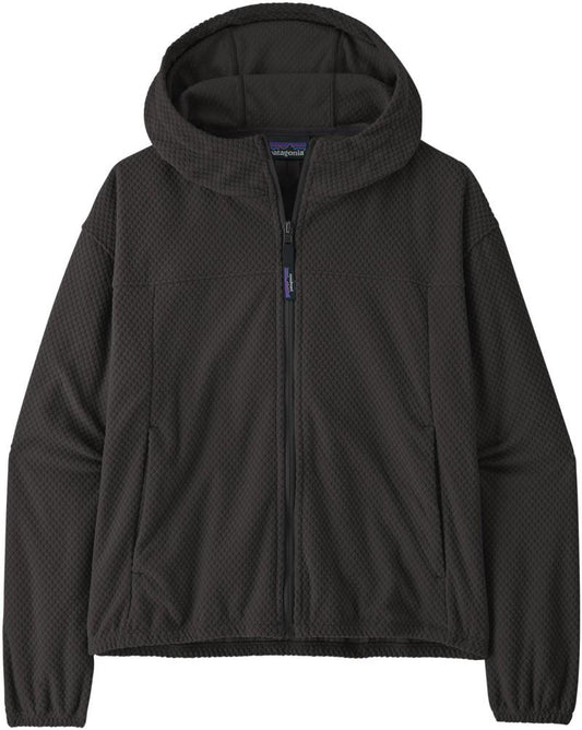 Textured Fleece Hoody - Womens - black 1