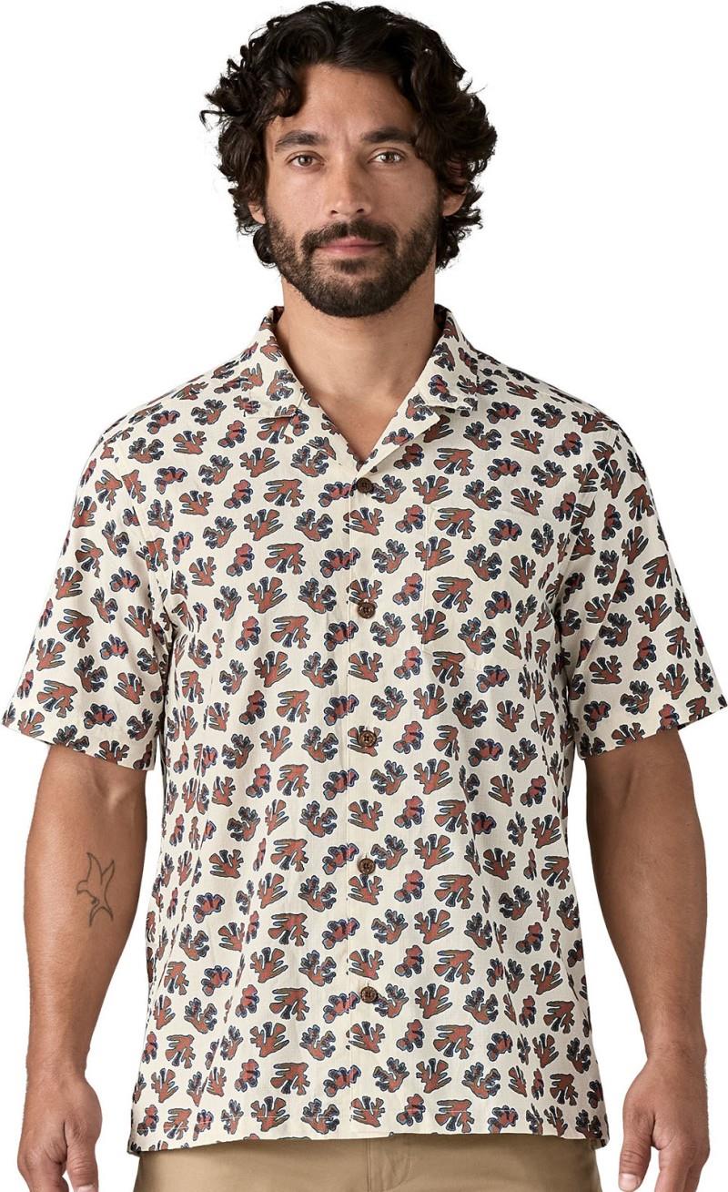 Tidal Threads Camp SS Shirt - Mens - oh coral / wool white 1