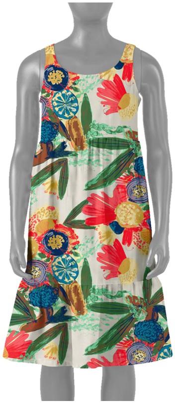 Tidal Threads Dress - Kids - folk floral / dyno white 1
