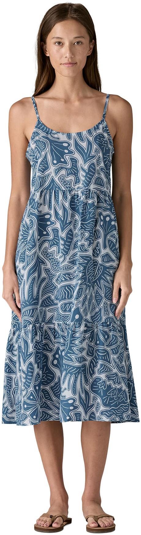 Tidal Threads Dress - bees and flowers / still blue 1