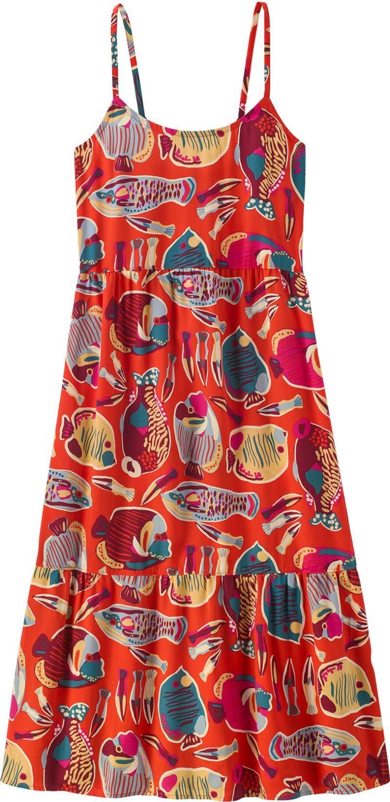 Tidal Threads Dress - wrasse / pollinator orange 1