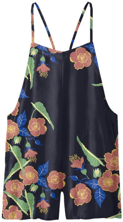 Tidal Threads Romper - Womens - salt marsh / ink black 1
