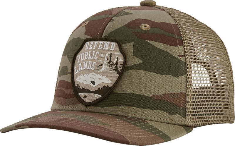 Trucker Hat - Kids - Defend Public Lands / Bear Witness Camo Sage Khaki 1