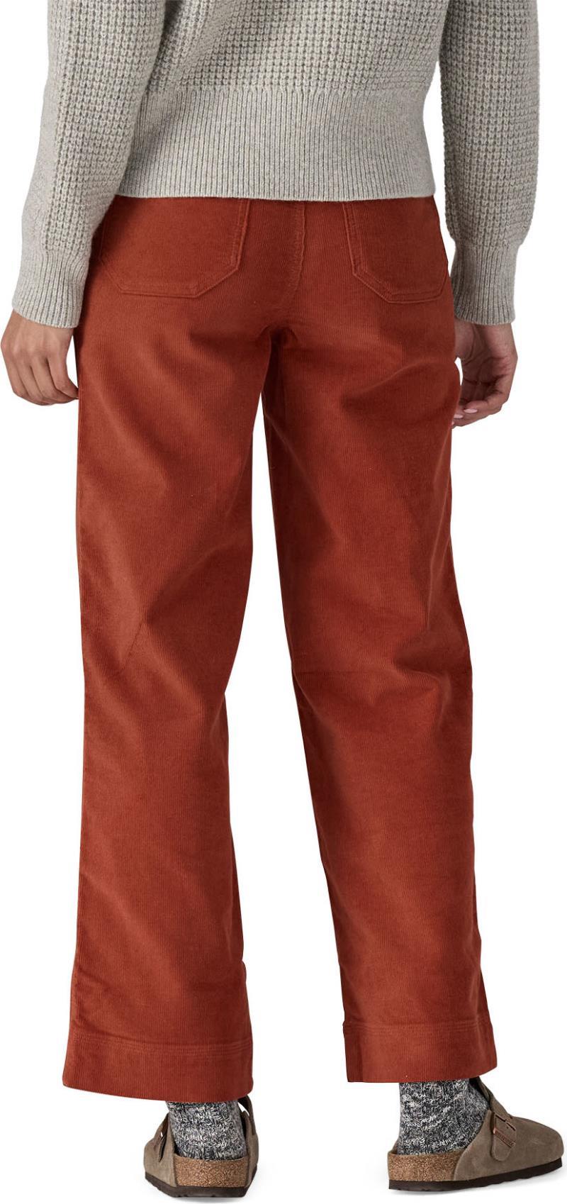 Wide Leg Cord Pants - Womens - burnished red 1