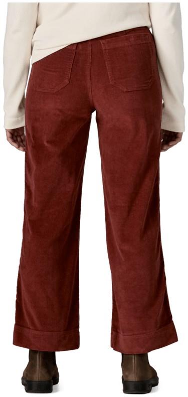 Wide Leg Corduroy Pants - Womens - rusty red 1