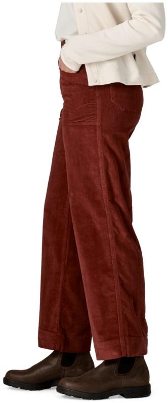 Wide Leg Corduroy Pants - Womens - rusty red 1