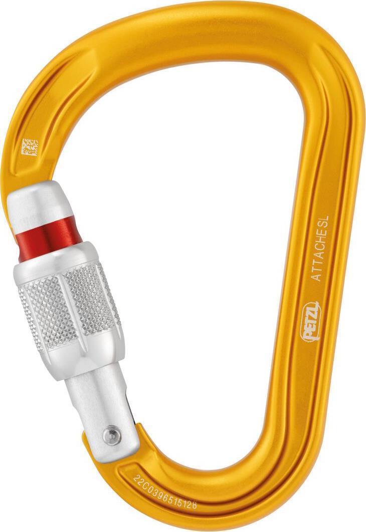 Attache Carabiner - Round-Stock - Screw-Lock - Yellow 2