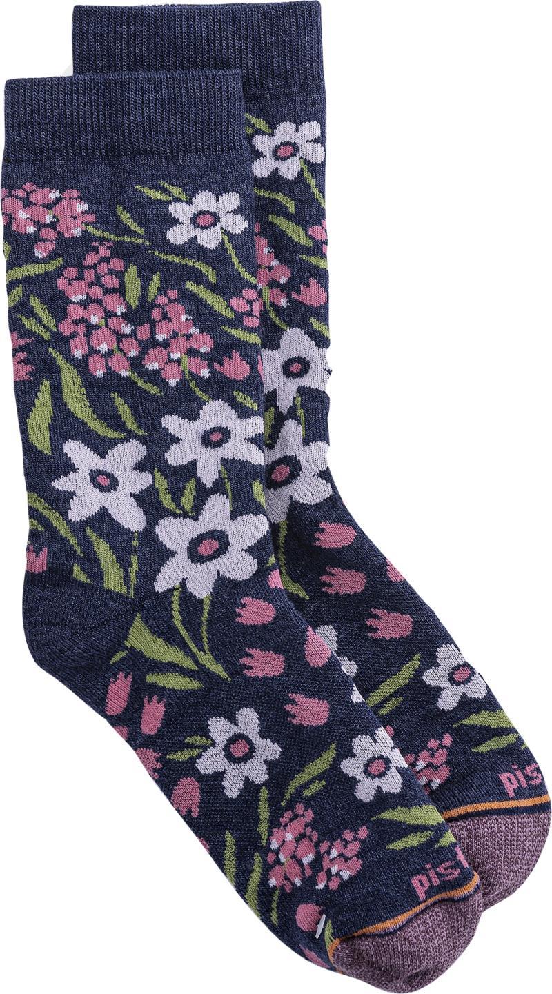 Daisy Crew Socks - Womens - navy 1