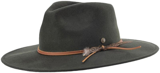 Hudson Wide Brim Hat - Mens - olive 1
