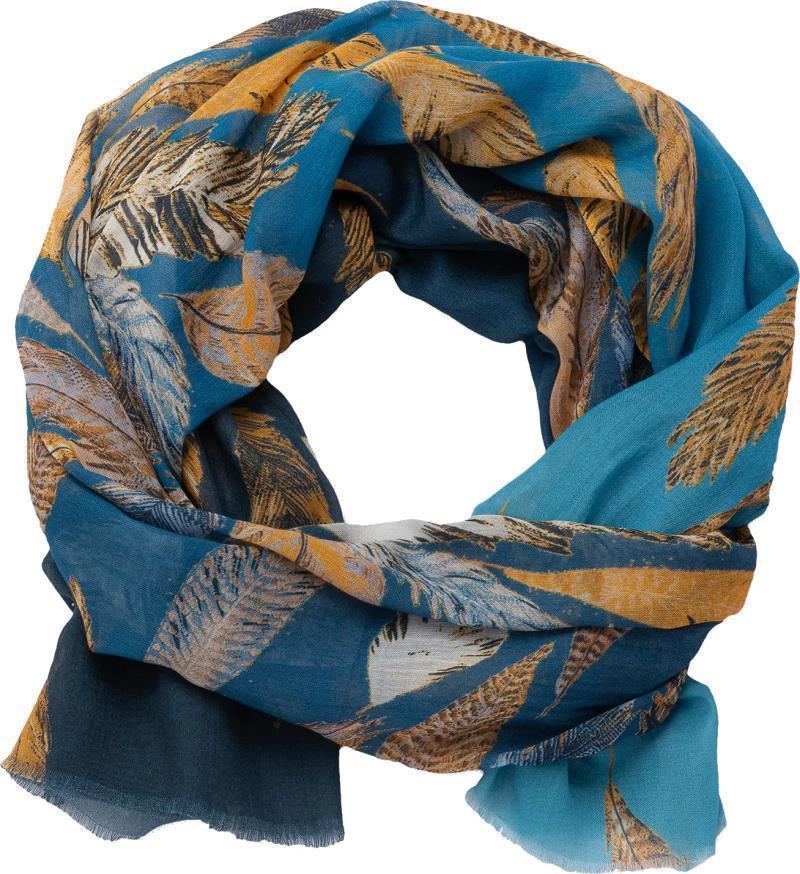 Plume Scarf - Womens - Indigo 1