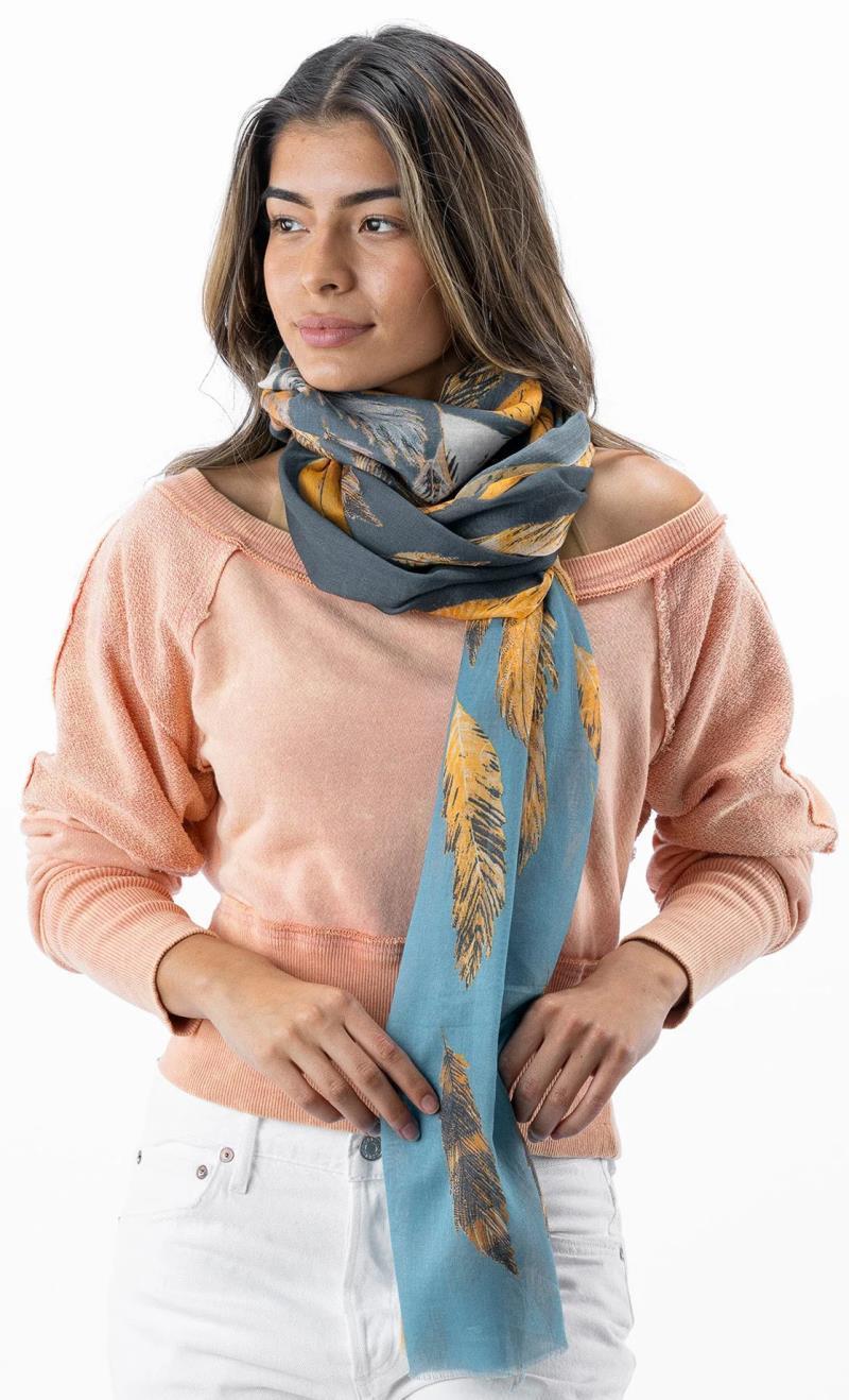 Plume Scarf - Womens - Indigo 2