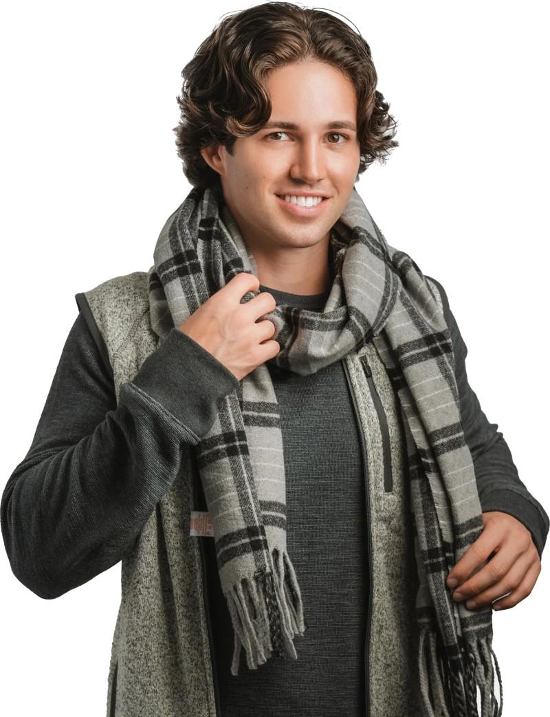 Rowan Scarf - Mens - grey 1