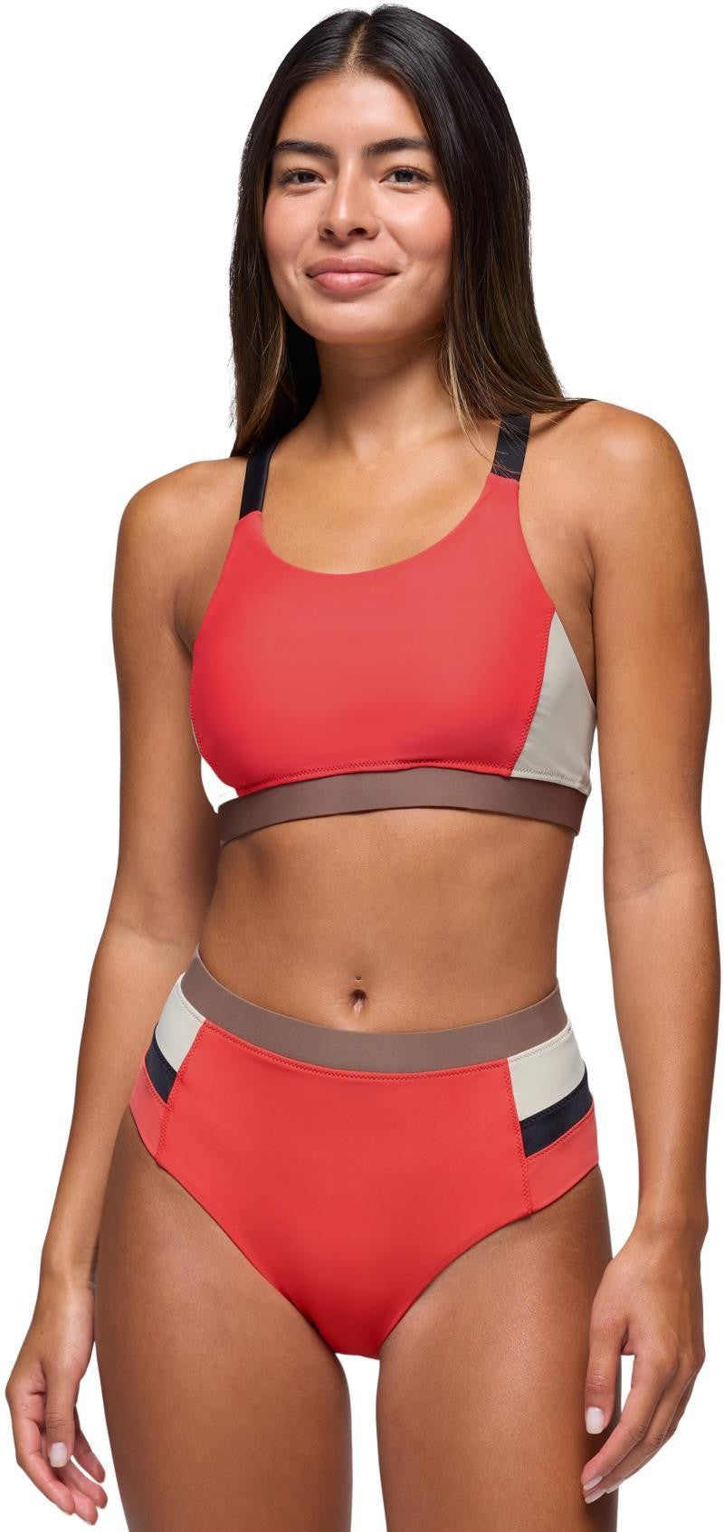 Baja Bound Sport Top - Womens - rose fire colorblock 1