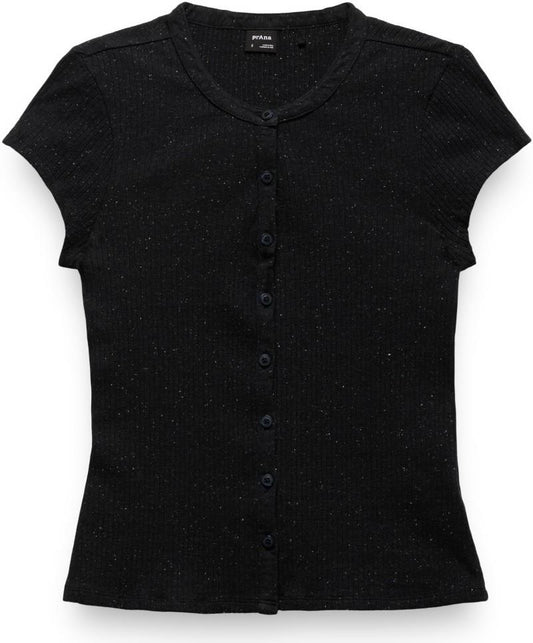 Cambria Cove Button Up SS - Womens - black heather 1