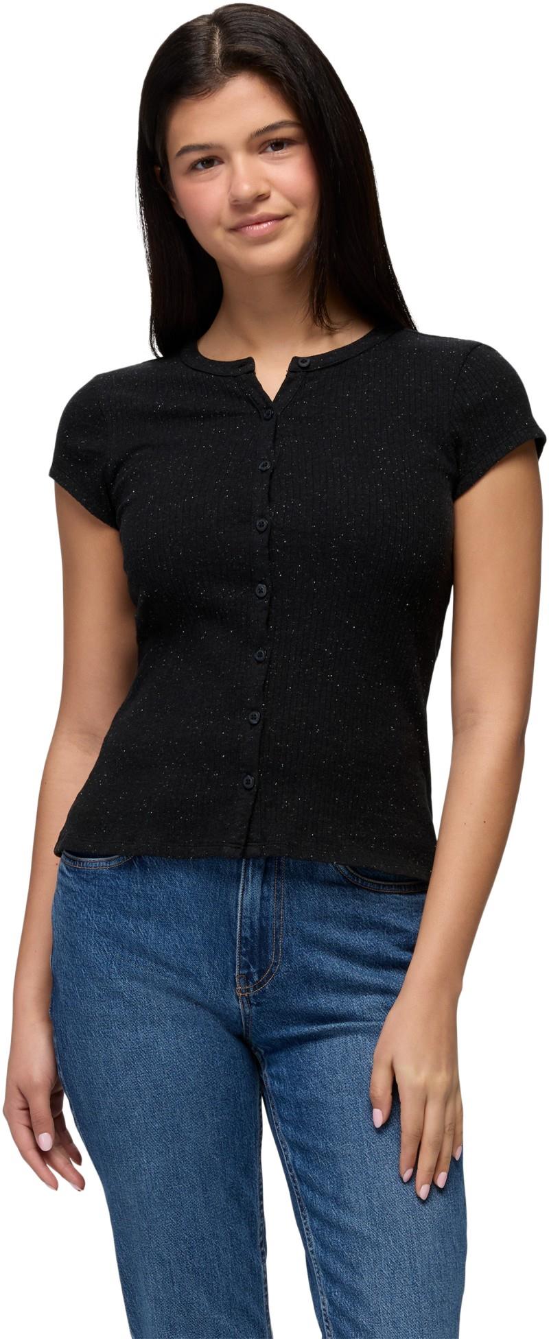 Cambria Cove Button Up SS - Womens - black heather 1