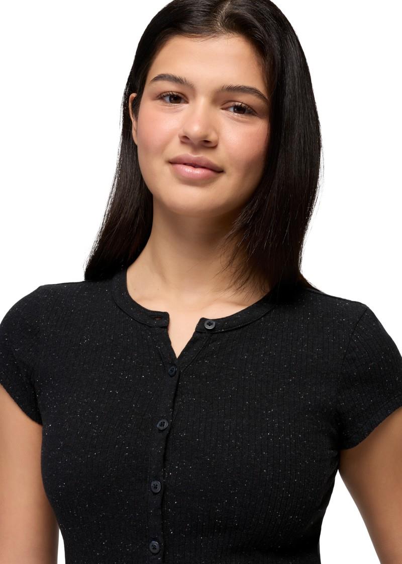 Cambria Cove Button Up SS - Womens - black heather 1