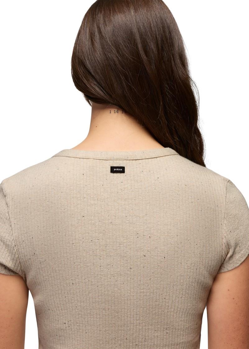Cambria Cove Button Up SS - Womens - oatmeal heather 1
