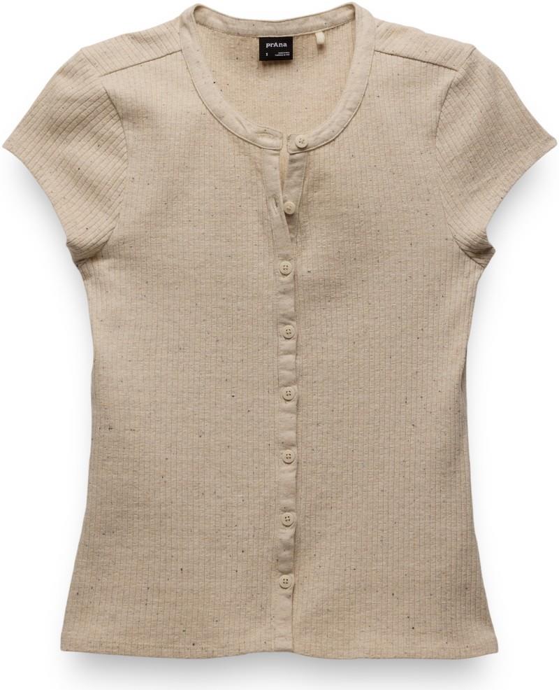 Cambria Cove Button Up SS - Womens - oatmeal heather 1