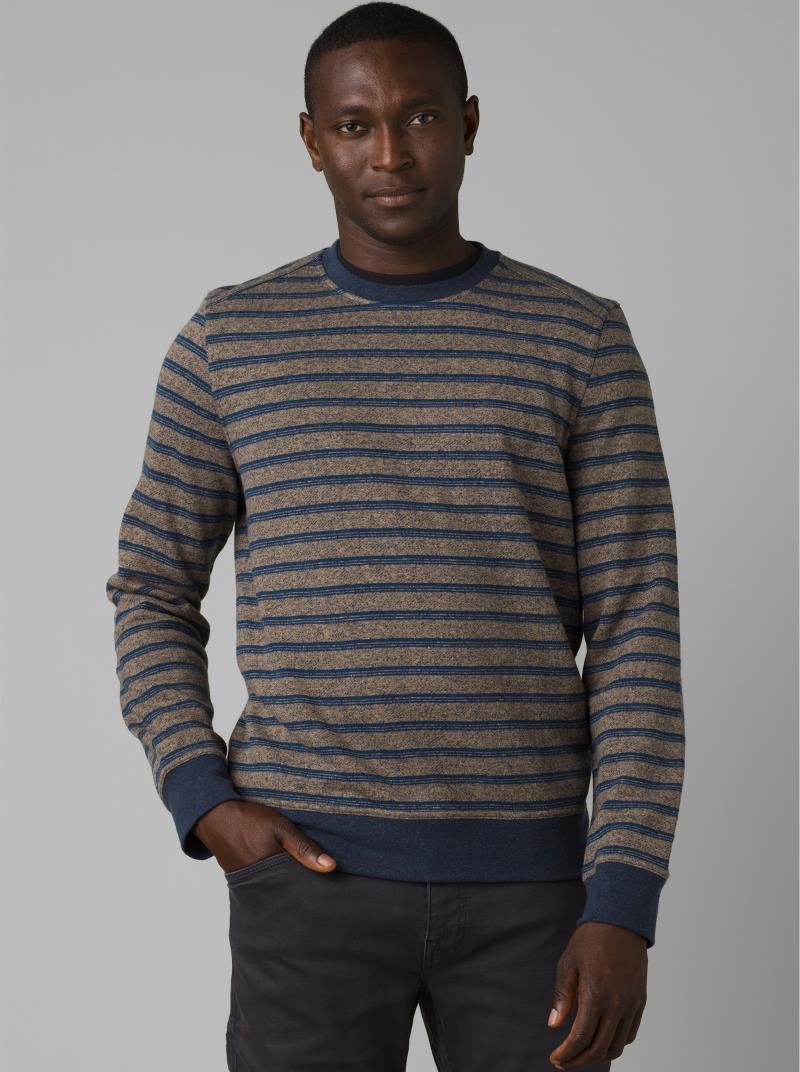Cardiff Fleece Crew - Mens - nocturnal stripe 1