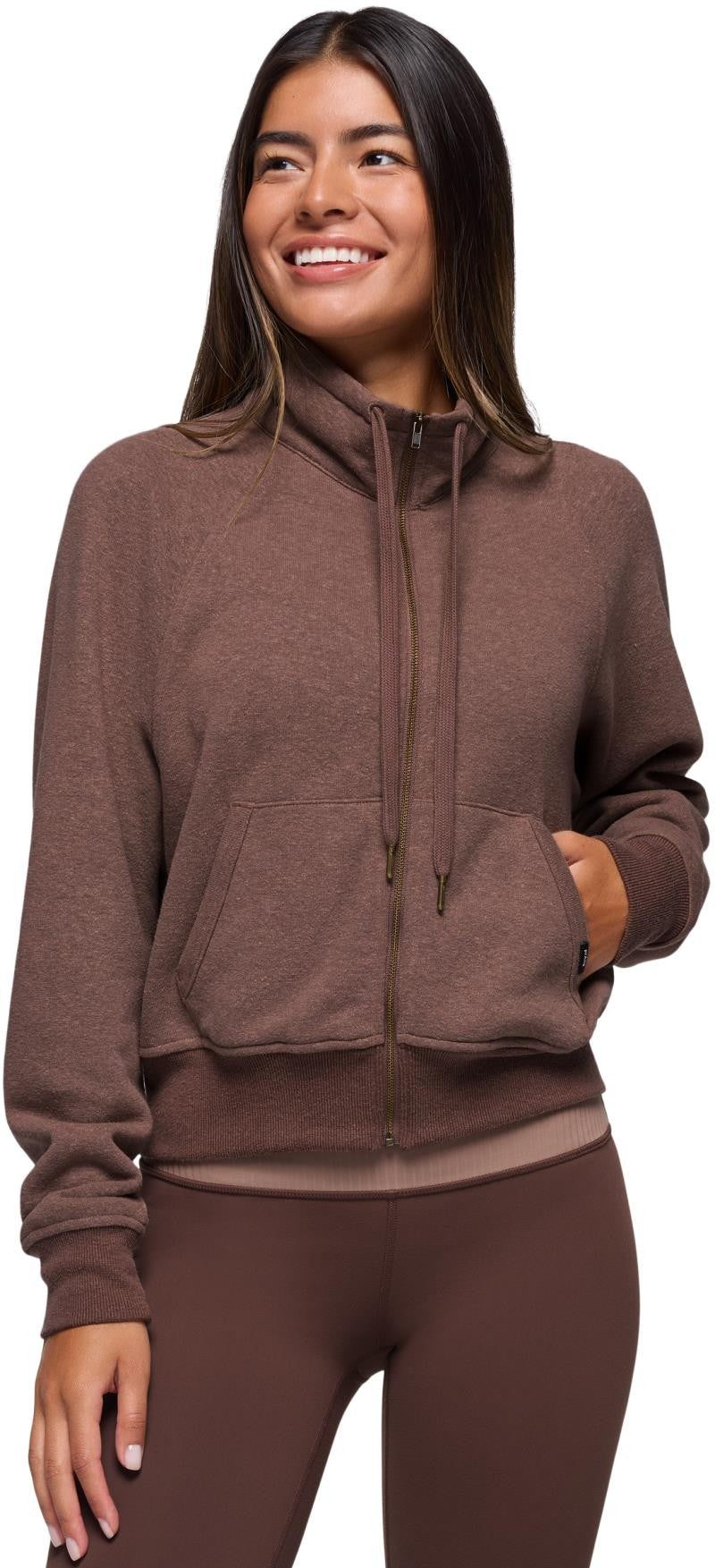 Cozy Up Full Zip - Womens - carob heather 1