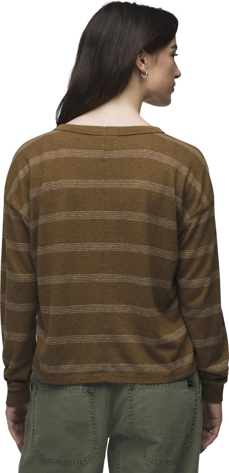 Cozy Up LS Crew - Womens - Sepia Stripe 3