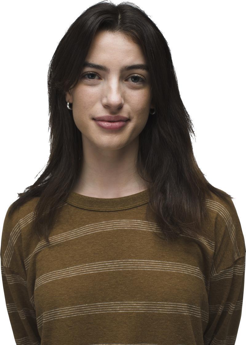 Cozy Up LS Crew - Womens - Sepia Stripe 4