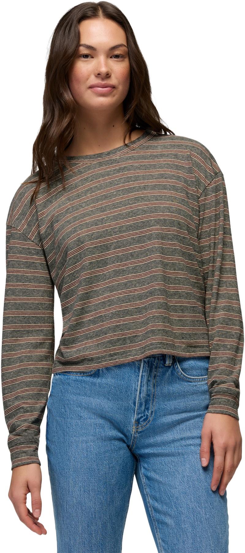 Cozy Up LS Crew - Womens - cacao stripe 1