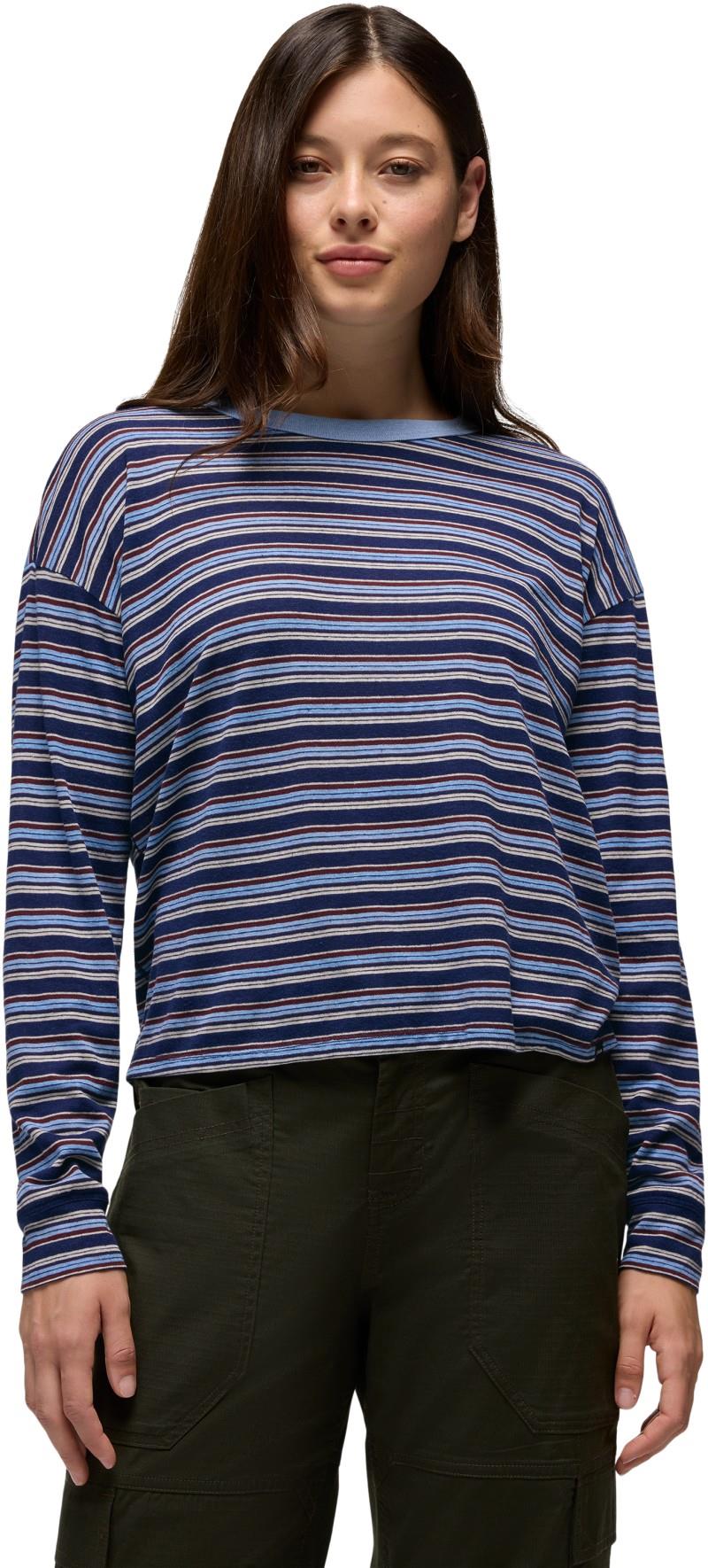 Cozy Up LS Crew - Womens - capulet blue stripe 1