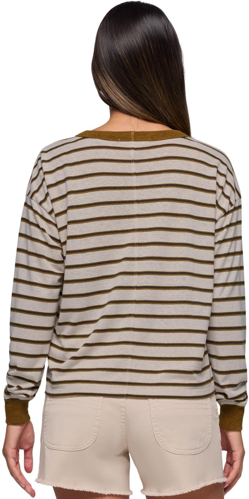 Cozy Up LS Crew - Womens - retro olive stripe 1