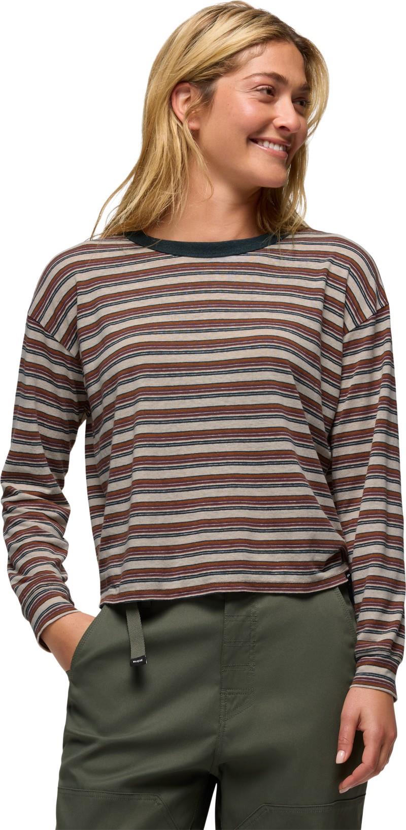 Cozy Up LS Crew - Womens - stormy night stripe 1