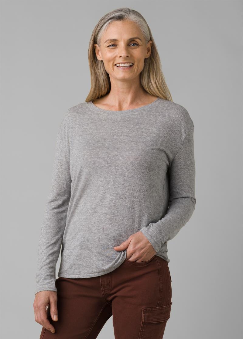 Cozy Up LS Tee - Womens - Heather Grey 2