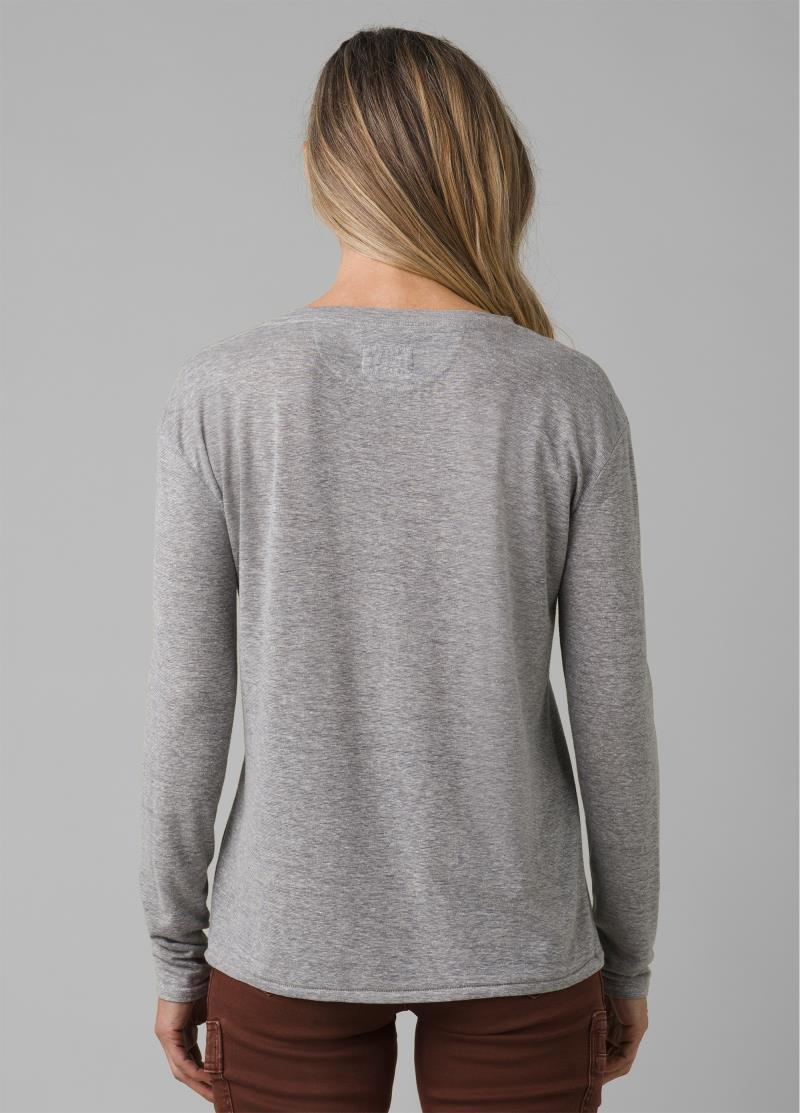Cozy Up LS Tee - Womens - Heather Grey 3