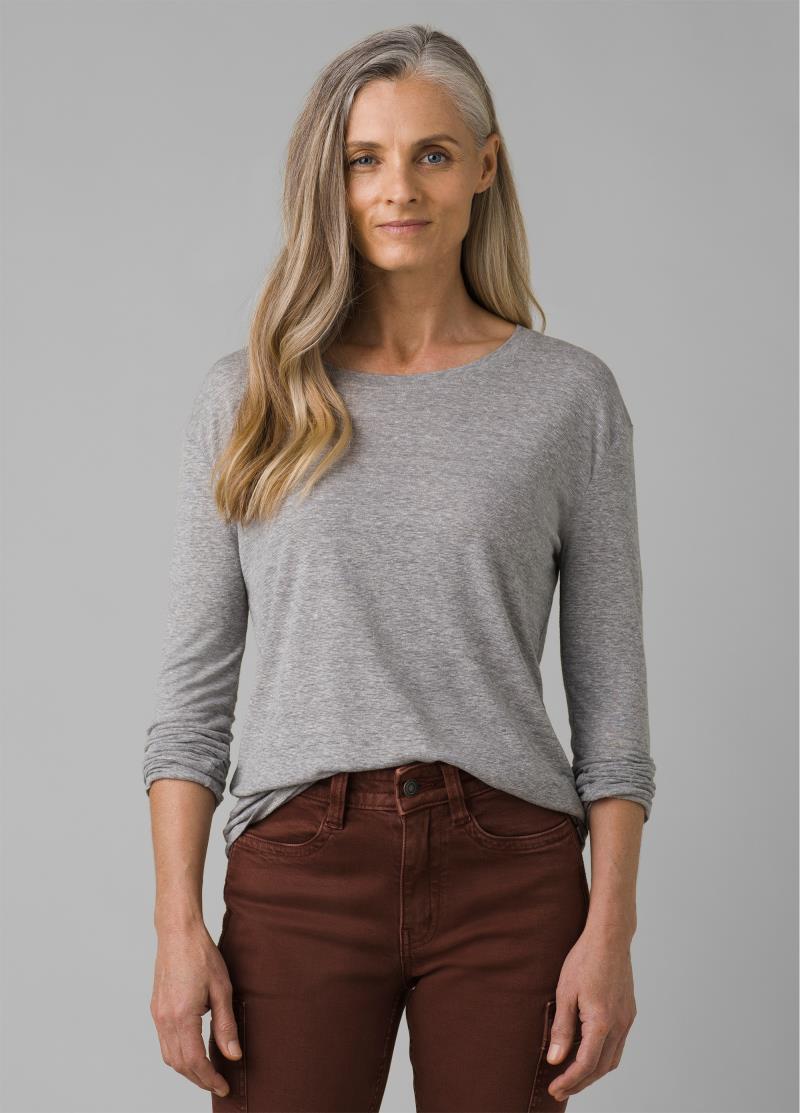 Cozy Up LS Tee - Womens - Heather Grey 4