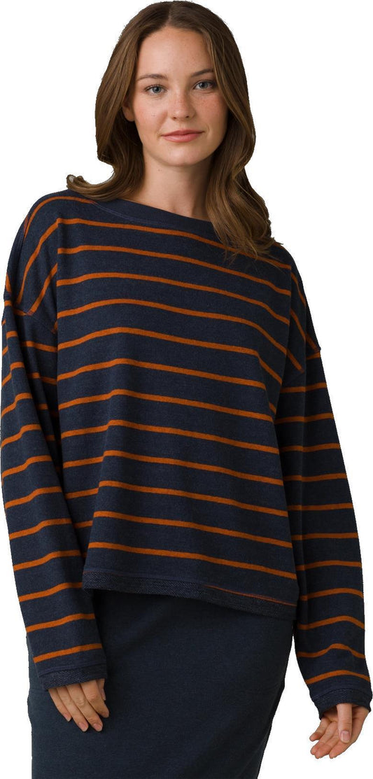 Cozy Up Polmdale Top - Womens - nautical heather stripe 1