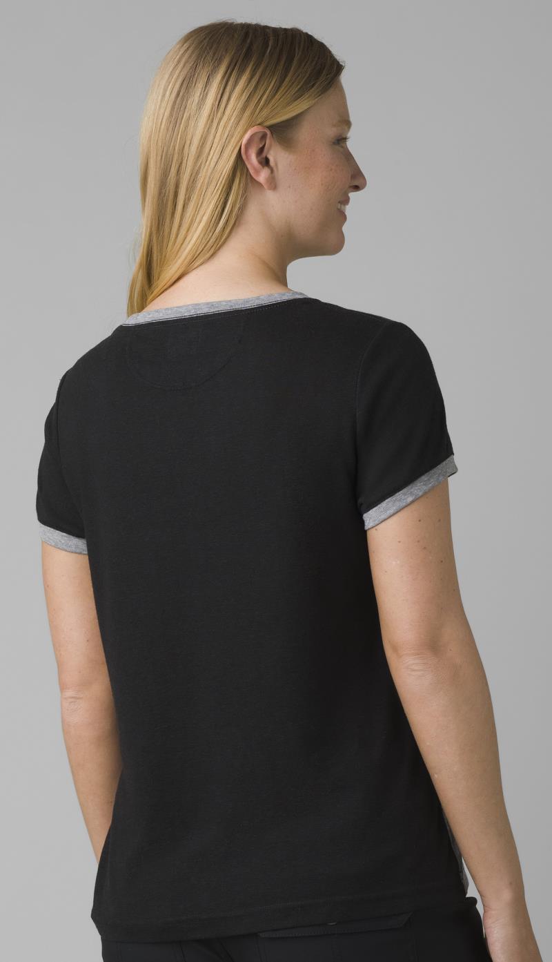Cozy Up Ringer Tee - Womens - Black 3