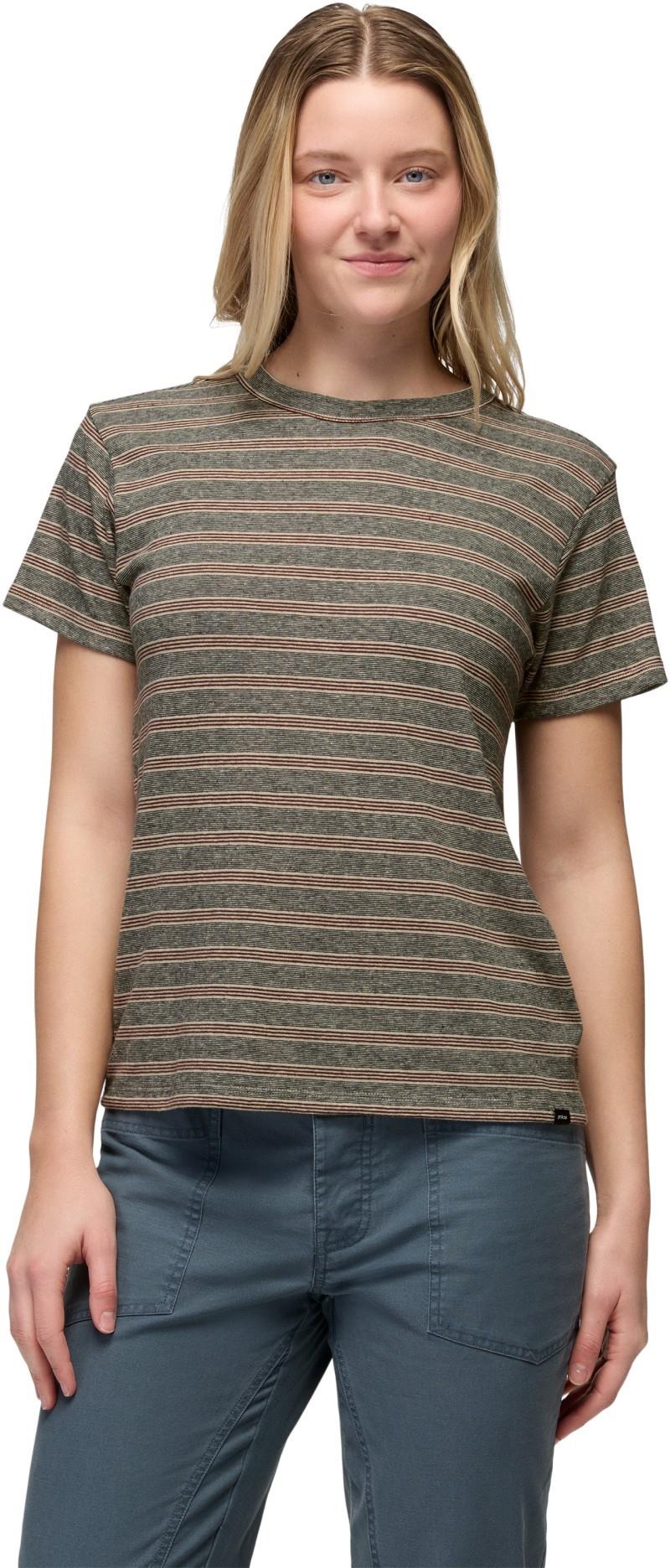 Cozy Up SS Crew - Womens - cacao stripe 1